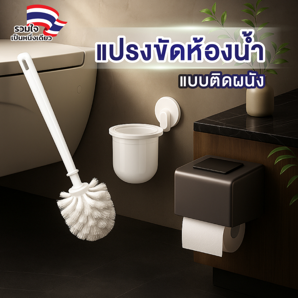 [ พร้อมส่ง ] ที่วางแปรงขัดโถสุขภัณฑ์ แปรงขัดชักโครก แปรงขัดห้องน้ำ ติดผนัง (ไม่ต้องเจาะผนัง) B24 SS