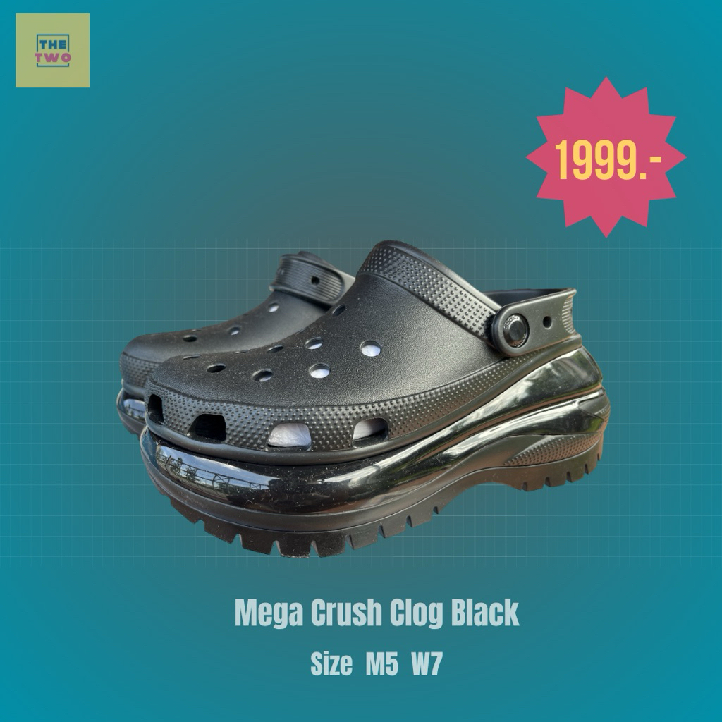 Crocs Mega Crush Clog Black (ของแท้100%)