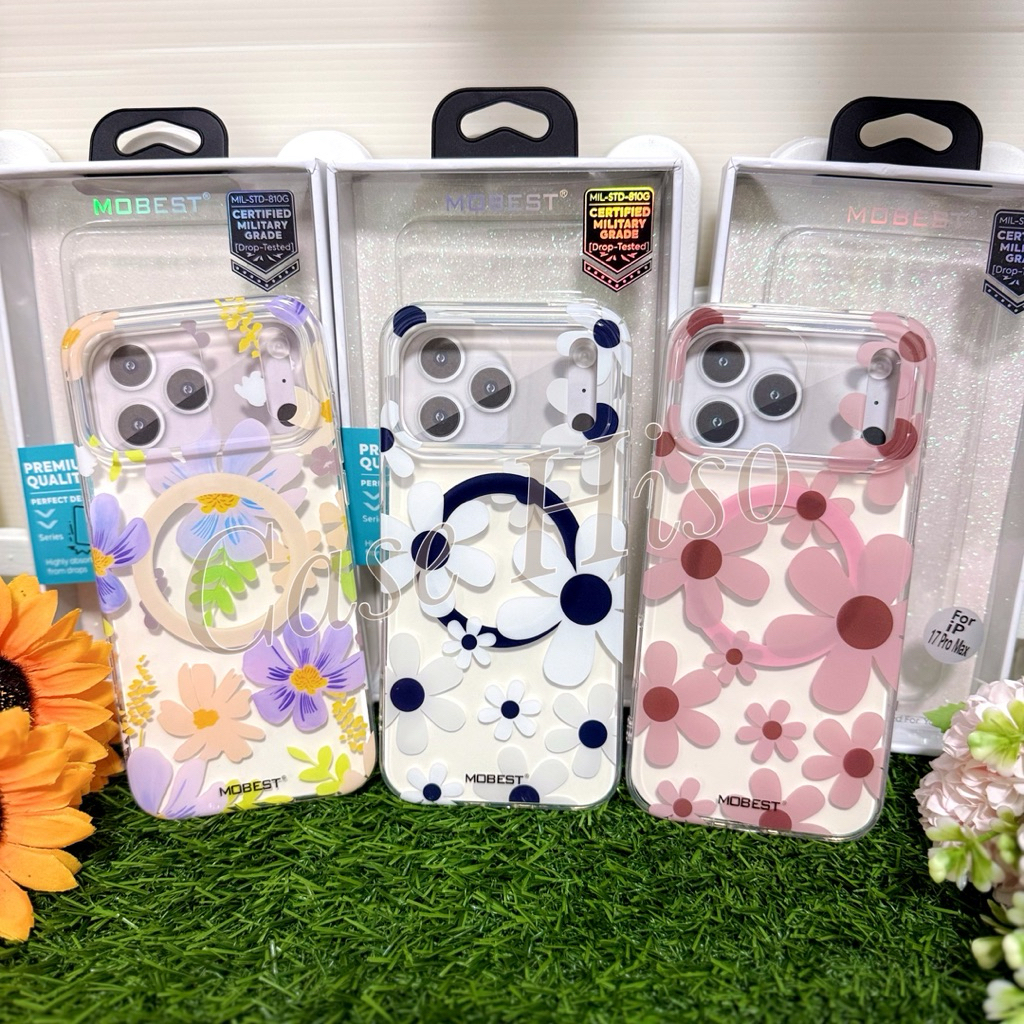 Mobest เคสใสลายดอกไม้ รองรับแม่เหล็ก สำหรับ 17 /17 pro / 17 pro max