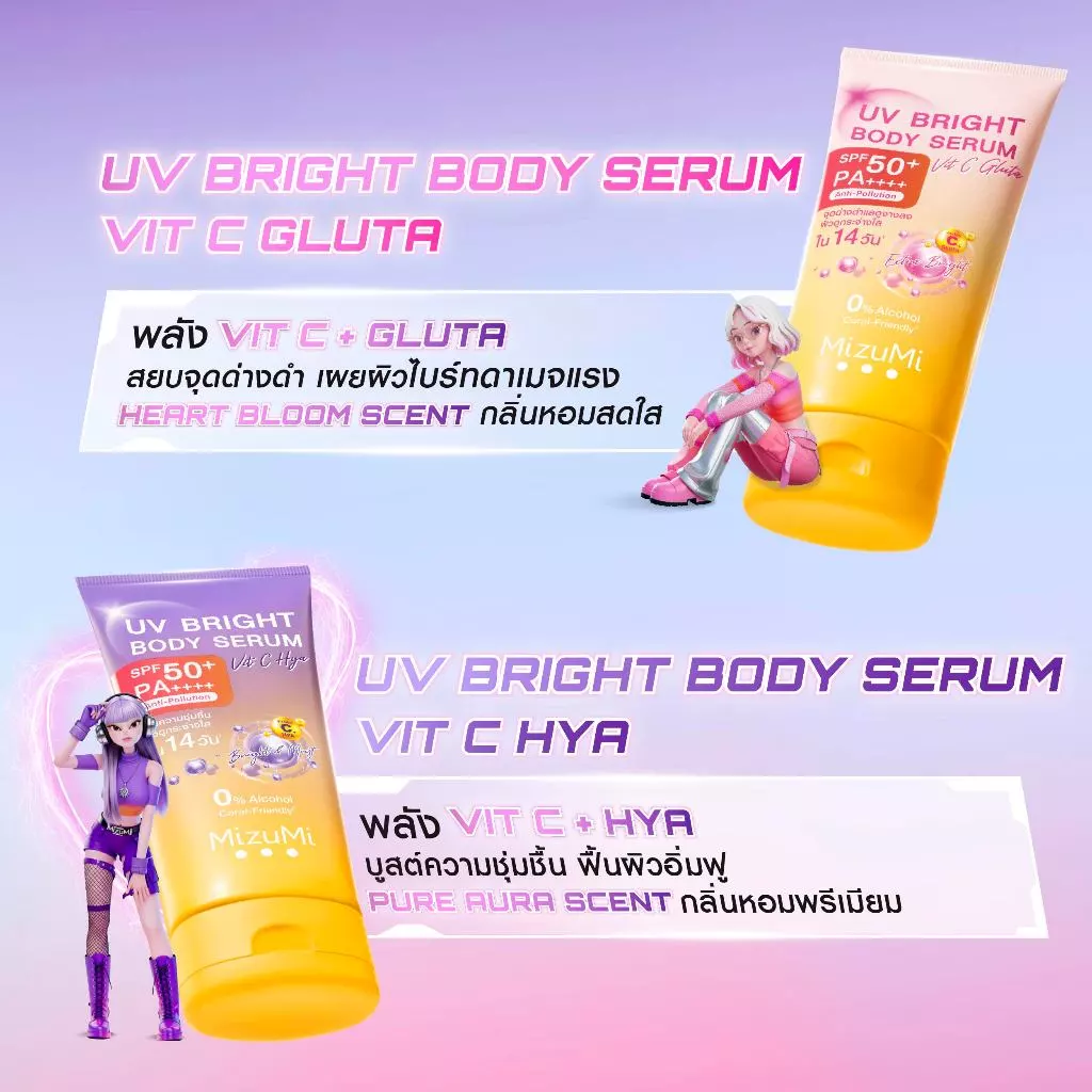 MizuMi UV Bright Body Serum Vit C Gluta 180ml เซรั่มกันแดดทาผิวกาย thumbnail 6