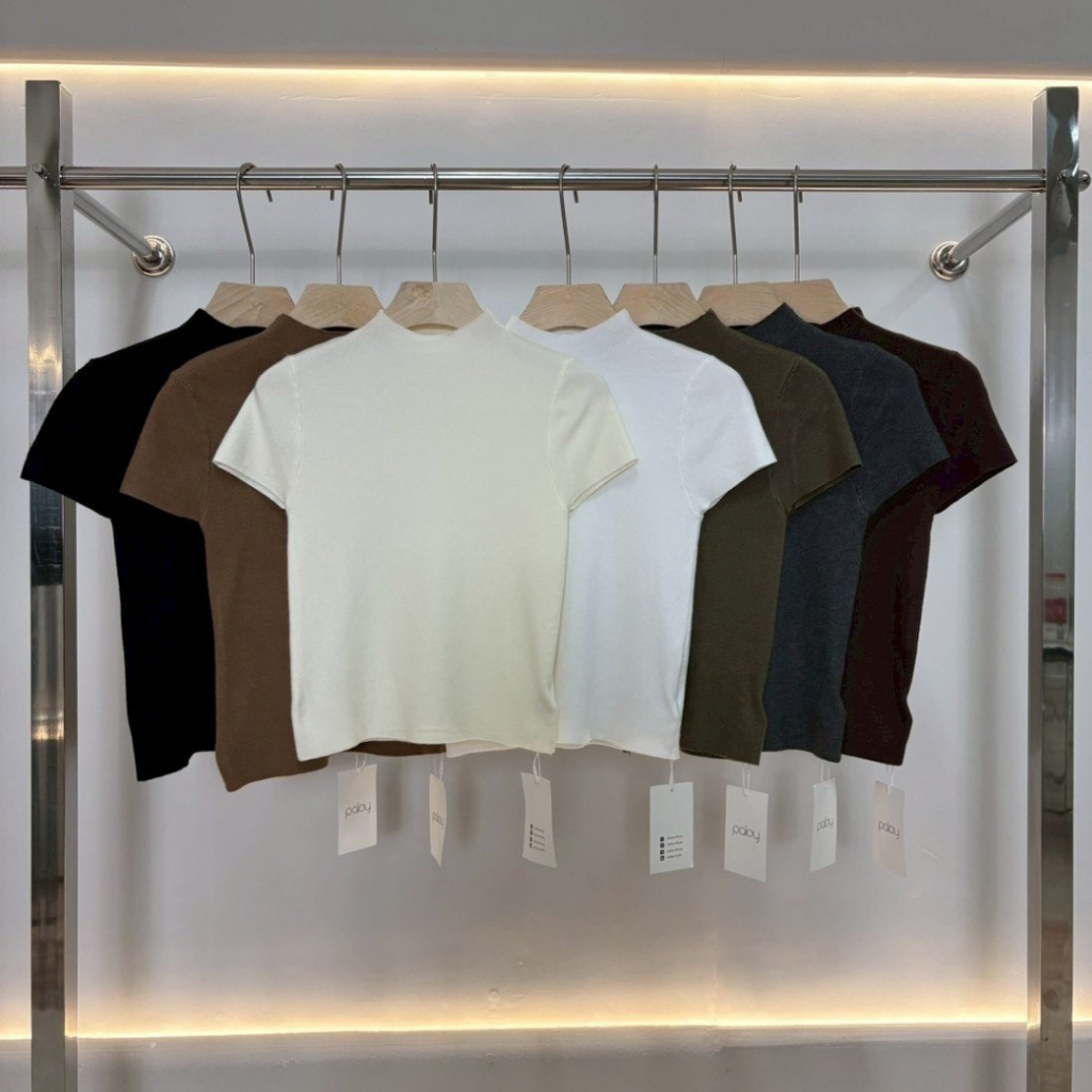 Paloy - PL9502 เสื้อยืดแขนสั้นคอปีน สีพื้น