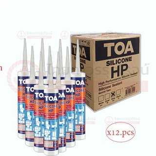 TOA ซิลิโคลนยาแนวกระจก HP ชนิดไม่มีกรด สีขาว ใส เทา ดำ ขนาด 280ml. [ยกลัง 12หลอด] TTR Store