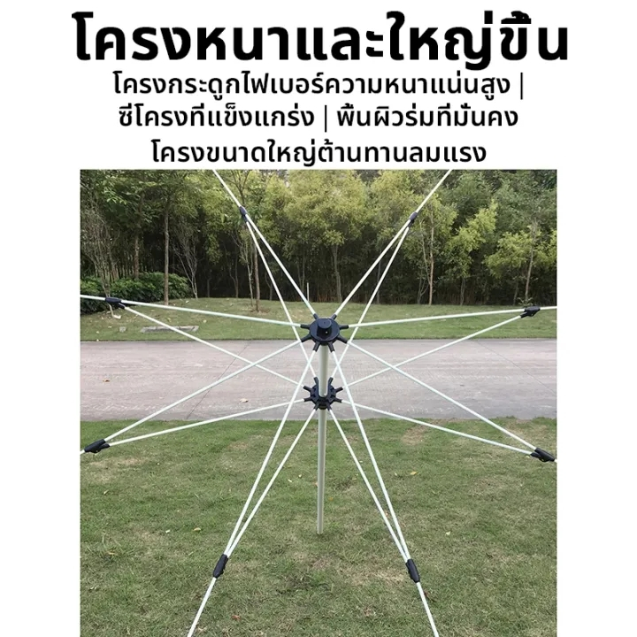 【PIKA ร่มสนาม 52 นิ้ว】2.6m UV99% เคลือบ2300D กันลม กันแดด กันฝน ดมีกัน ติดตั้งง่าย โครงร่มแบบสองชั้น ร่มกันแดด ร่มชายหาด - รูปที่ 3