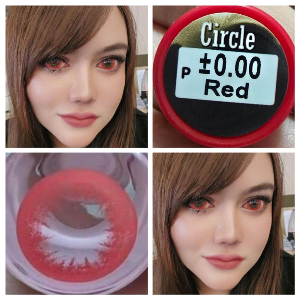 คอนแทคเลนส์ มี อย.ไทย รุ่น Circle มีสีเทา/ตาล/แดง/ฟ้า/เขียว/ม่วง/ดำ Gray/Brown/Blue/Green/Violet /Ch