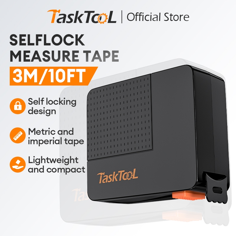 TASKTOOL ตลับเมตรแท้ ตลับเมตร 3 เมตร ตลับเมตร พกพา ความกว้าง15 มม ระบบล็อกอัตโนมัต