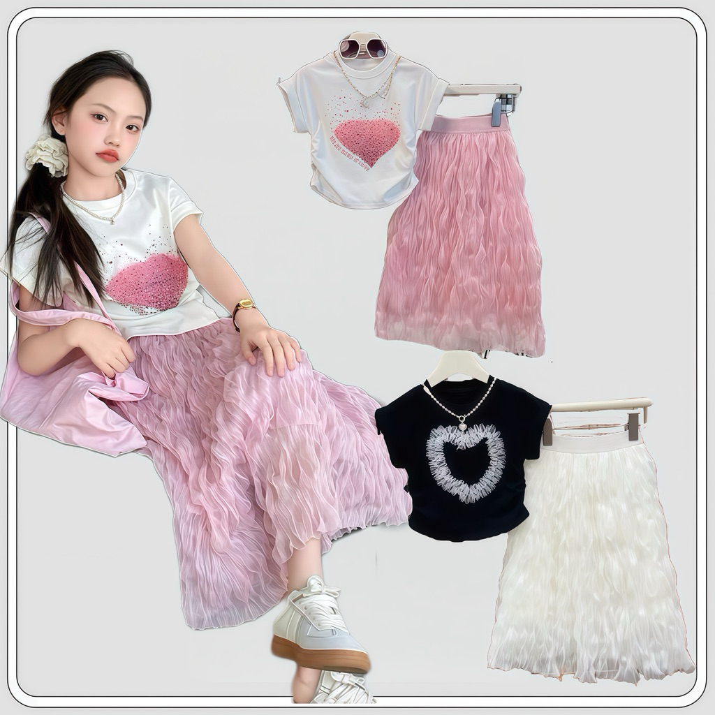 MC056 พร้อมส่ง ชุดเซตกระโปรงลูกสาว กระโปรงเหมือนภาพ ตรงปก สวยมากค่ะ