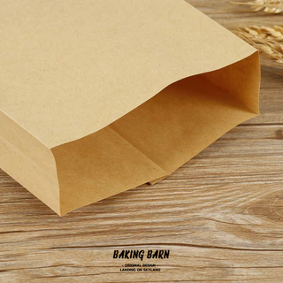 Baking barn (100 ชิ้น/แพ็ค) ถุงกระดาษขยายข้าง ซองขนม ถุงกระดาษคราฟท์สีน้ำตาล Paper bags