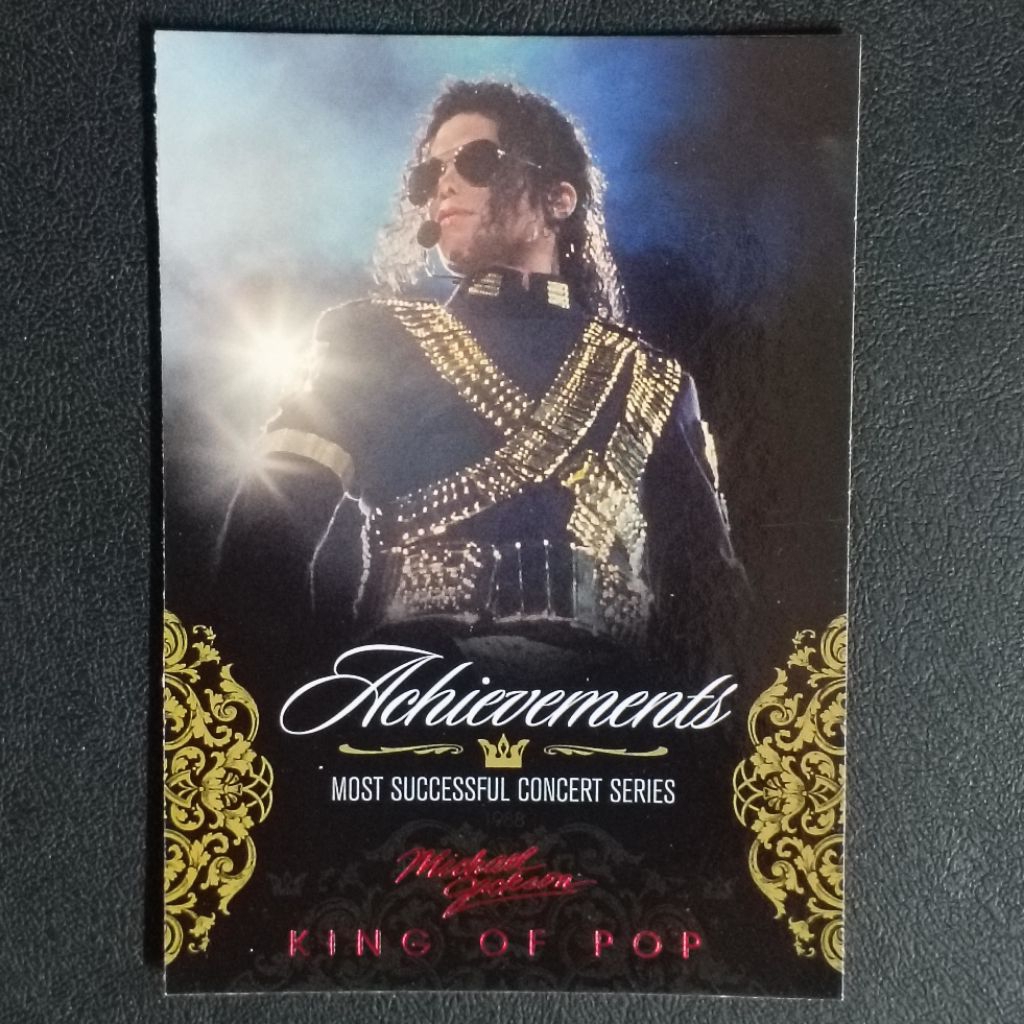 การ์ดพรีเมียมตำนานศิลปินเพลง ไมเคิล แจ็คสัน ACHIEVEMENTS KING OF POP PANINI MICHAEL JACKSON 2011 LEGEND COLLECTION CARDS