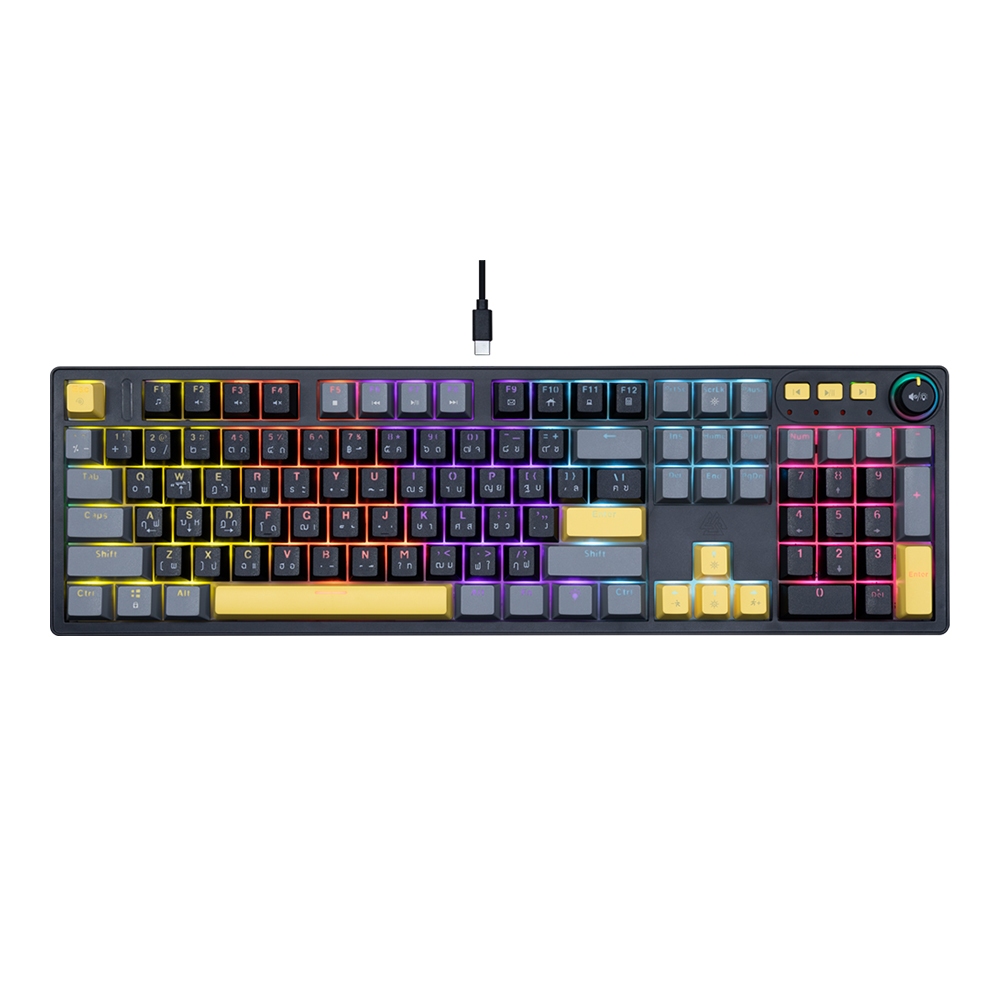 KEYBOARD (คีย์บอร์ด) EGA CMK12 - MINI RGB EN/TH BLACK LAYOUT A