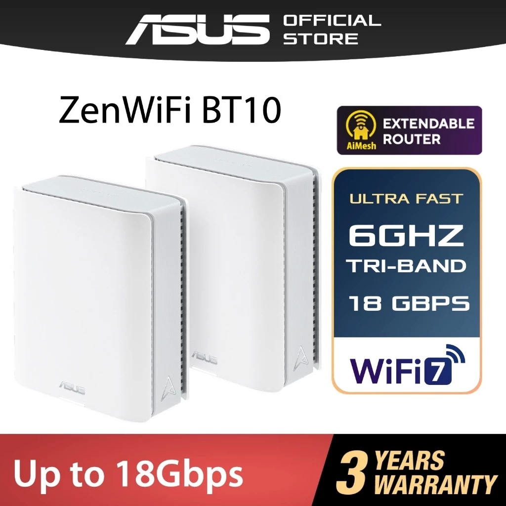 ASUS ZenWiFi BT10 BE18000 Tri-band WiFi 7 (802.11be) Mesh System