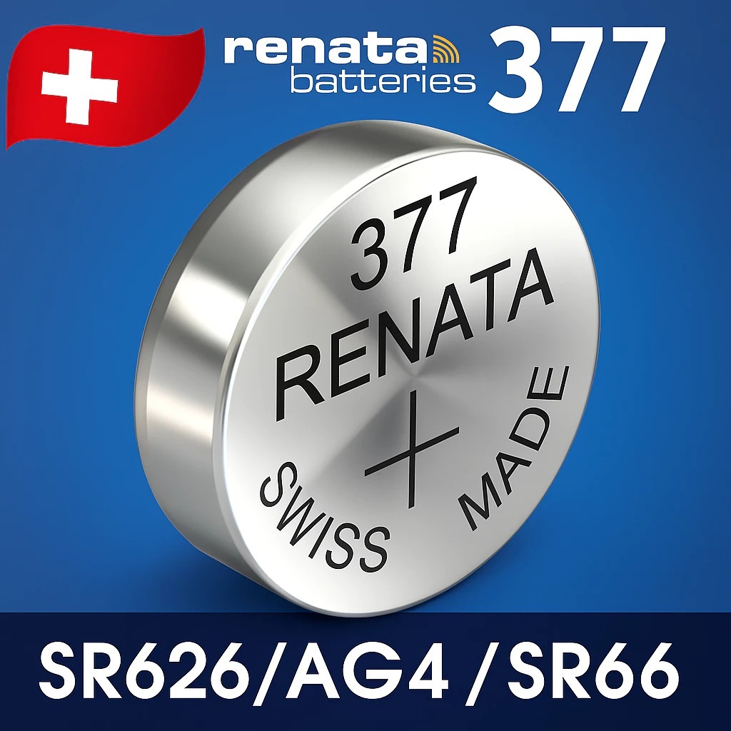 ถ่านนาฬิกา 𝗥𝗘𝗡𝗔𝗧𝗔 377 / SR626SW ถ่านรีนาต้าจากสวิส by Swatch Group 0% mecury Watches Battery 1.55V