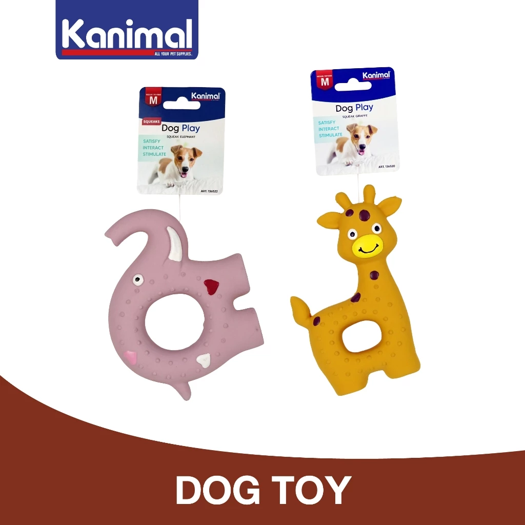 Kanimal Latex Dog Toy ของเล่นสุนัข ของเล่นยาง ยางกัด บีบมีเสียง สำหรับสุนัข (Elephant /Giraffe)