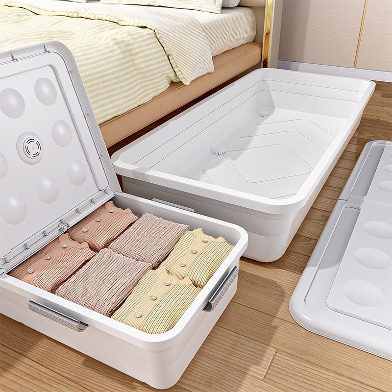 NeatBox กล่องใส่เสื้อผ้า  มีล้อ 82/138L สามารถวางซ้อนกันได้ พลาสติกแข็ง ความจุแบริ่ง ⚡ส่งภายใน 24 ชั่วโมง⚡