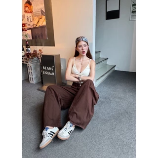 Suntreejeans (S-XL) กางเกงยีนส์ ทรงบาร์เรล ขาโค้ง หูเข็มขัดใหญ่ ผ้าไม่ยืด (G-MN)
