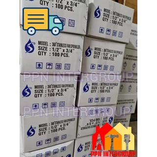 (ราคา50ตัว=1 ถุง)หัวสปริงเกอร์รดน้ำ เกลียวใน 4หุน6หุน หมุนรอบ360สายฝน รุ่นนิกส์ รุ่นใบสแตนเลสหมุนรอบ