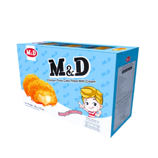 [ 3 แพ็ค ] MD เอ็ม&ดี ขนมเค้กไก่หยองสอดไส้ครีม 28 กรัม x12 ซอง