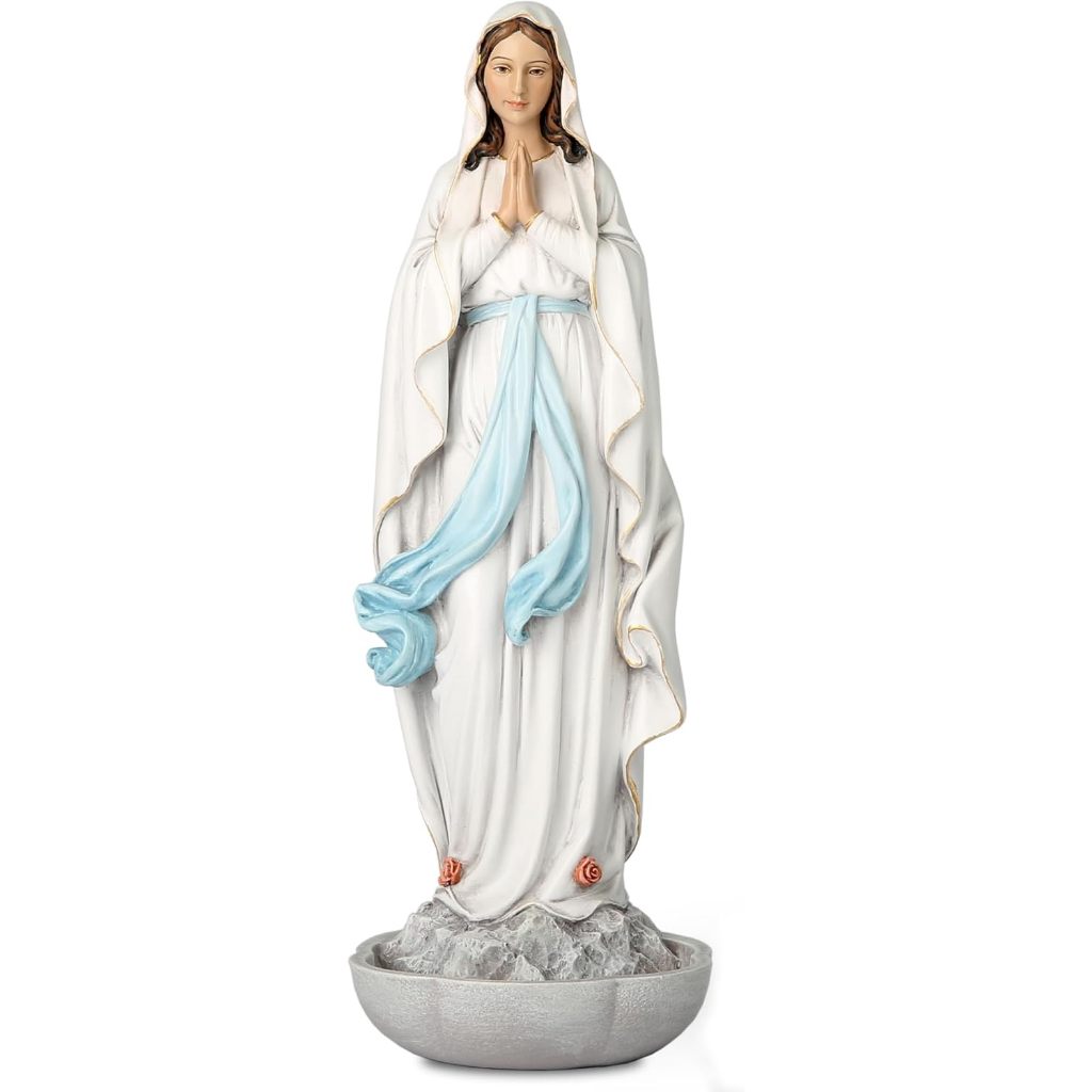 BC Catholic รูปปั้นแม่พระประจักษ์เมืองลูร์ด พร้อมฐานใส่สายประคำ/น้ำเสก สูง 10.2 นิ้ว (Multiple Color) ราคา ถูกที่สุด ดีลบีเคเค แกลเลอรีภาพที่ 6