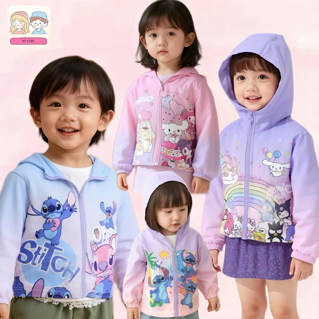 BB118 พร้อมส่ง เสื้อแขนยาวแจ็กเก็ตลูกสาว มีฮู้ด ลายการ์ตูนน่ารัก เสื้อคลุมเด็กน่ารัก สไตล์เกาหลี