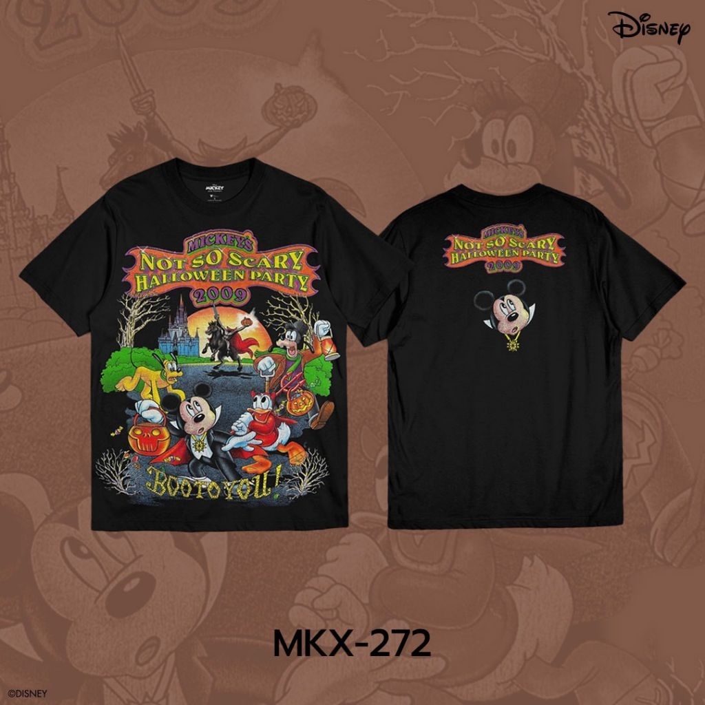 เสื้อDisney ลาย Mickey mouse ( Halloween🎃 ) สีดำ ลิขสิทธิ์แท้💯 ( MKX-272 )