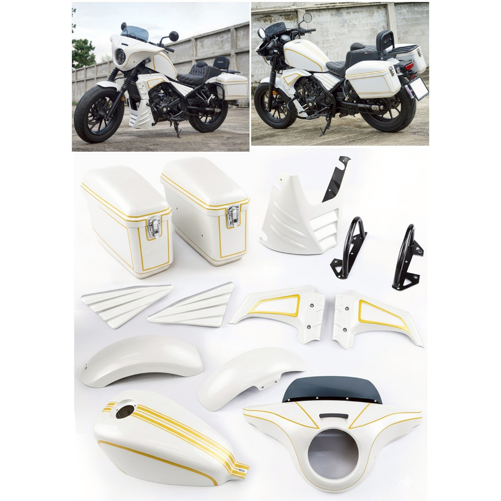 ชุดแต่ง  สีขาว  Honda Rebel  300 ปี 2017-2025 BY MAXRACING777
