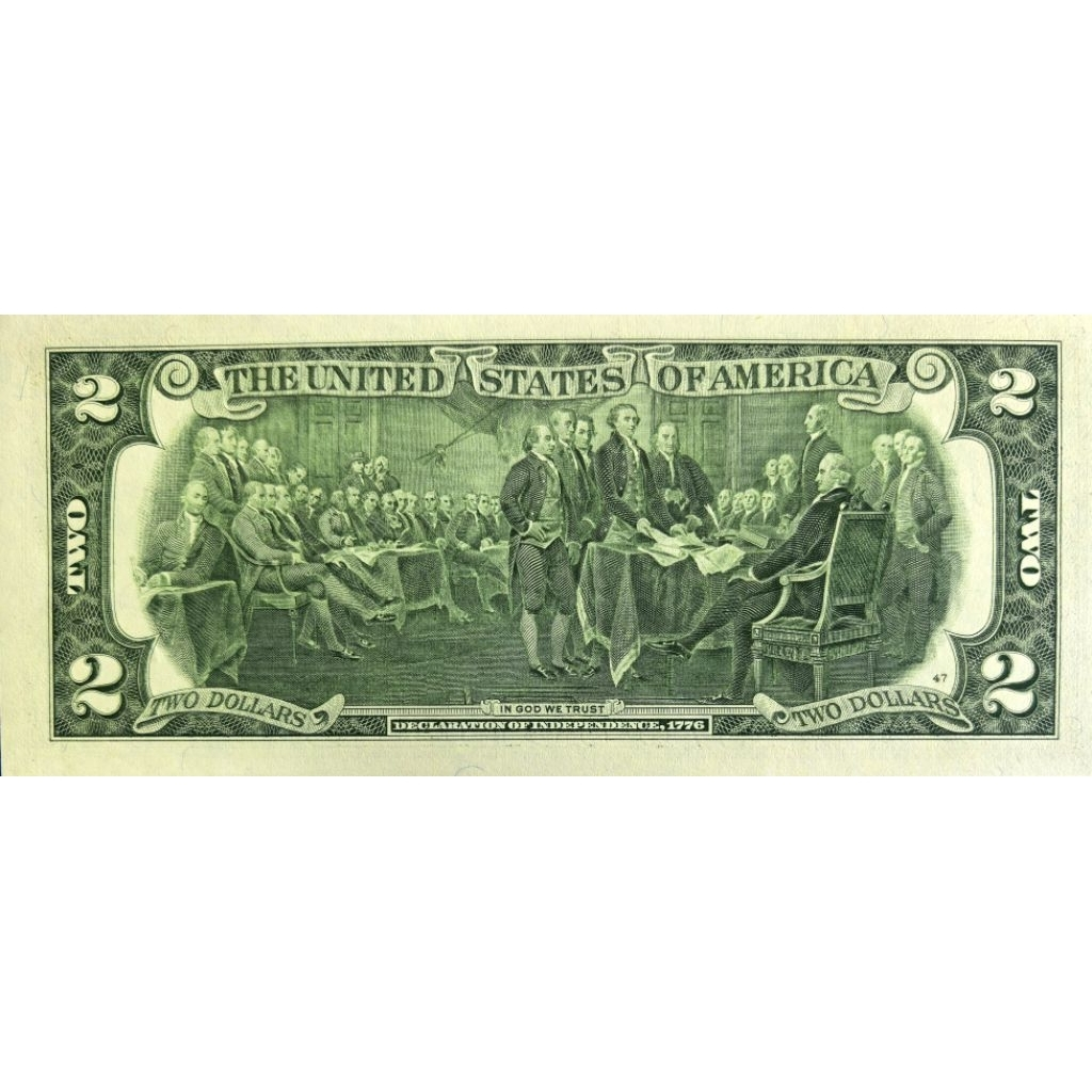 รุ่นหายากเพื่อ​สะสม​ อเมริกา​ USA,​ 2 Dollars,​ ไม่​ผ่าน​ใช้​ UNC​, B1132