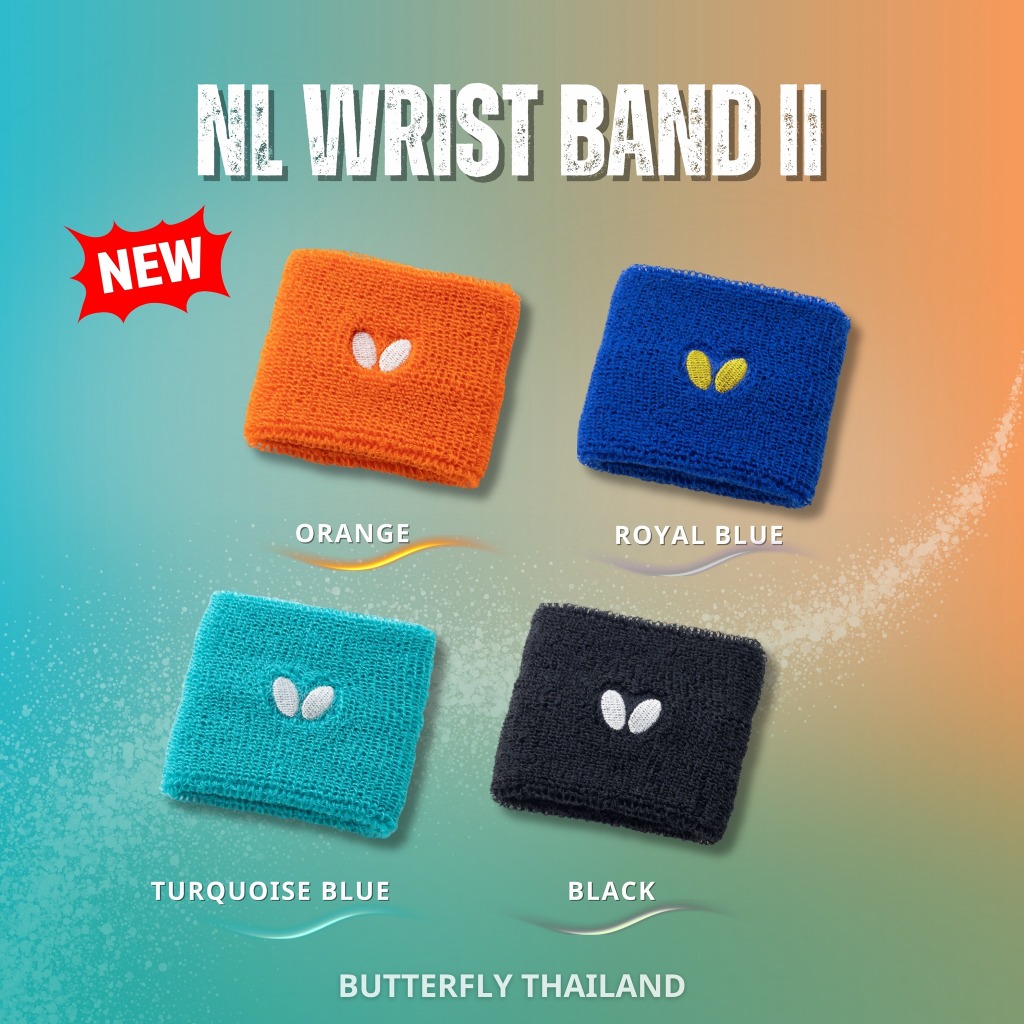 [ NEW ] ผ้าเช็ดเหงื่อ(สายรัดข้อมือ) ยี่ห้อ BUTTERFLY รุ่น NL WRIST BAND II  ของแท้ 100%
