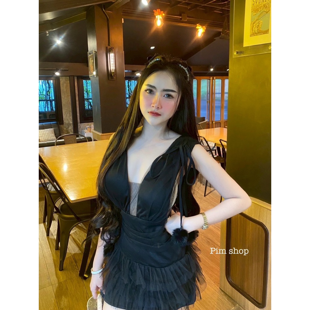 Phapassz - เดรสกระโปรงมุ้งระบาย ฟรุ้งฟริ้งสีหวานๆ คัตติ้วเนี๊ยบมีฟองน้ำสวย #Khness