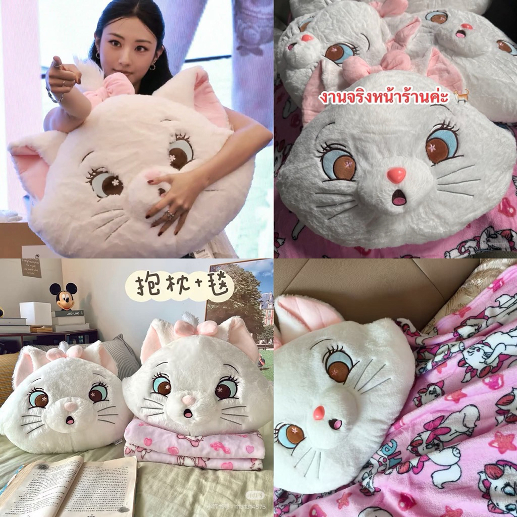 สินค้าส่งในไทย หมอนผ้าห่มแมว Marie สุดน่ารัก ส่งสินค้าทุกวัน