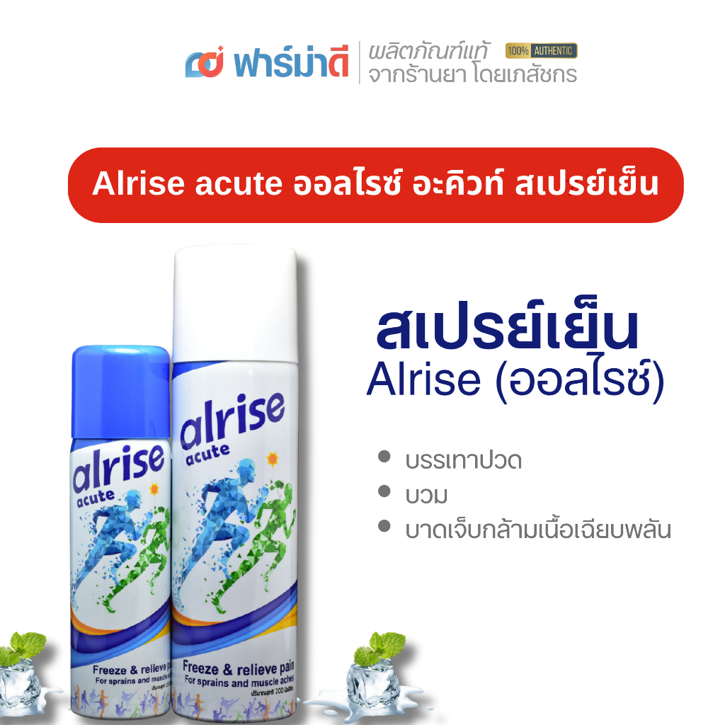 Alrise acute ออลไรซ์ อะคิวท์ สเปรย์เย็น บรรเทาปวด 100 ML / 200 ML.