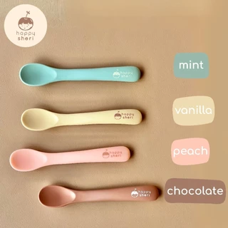 Happy Sheri ช้อนป้อนซิลิโคน พร้อมกล่องเก็บ | silicone feeding spoon + box ช้อนป้อนอาหารเด็ก นิ่ม ไม่บาดปาก ตักอาหารง่าย