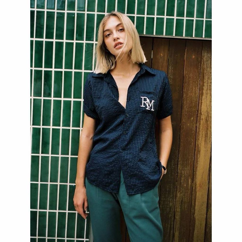 ส่งต่อเสื้อ RALLY RM IVY SHIRT - เชิ้ตปักโลโก้ RM (สีกรม Navy) มี new/used