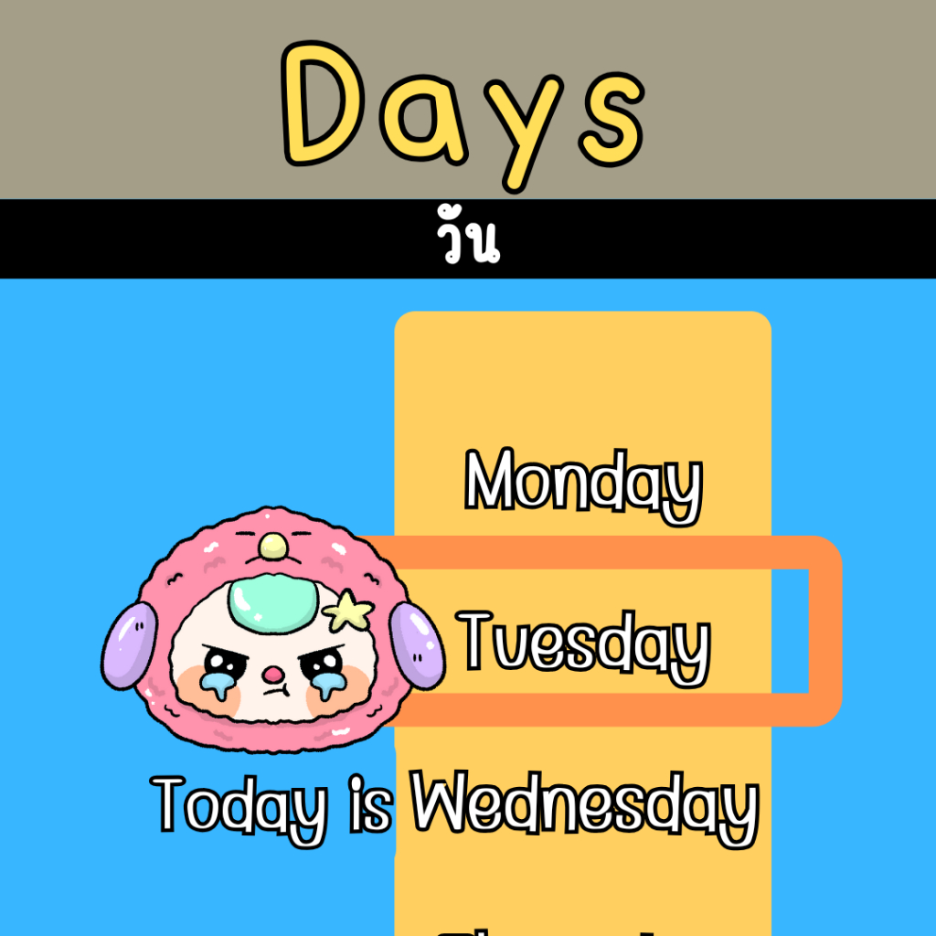 สื่อการสอนเรื่องวัน สื่อการสอนภาษาอังกฤษเรื่อง Days of the week