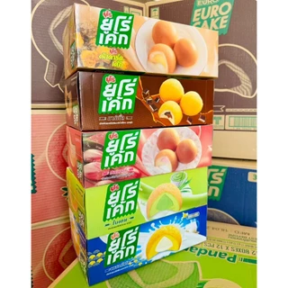 (1กล่อง)Euro Cake ยูโร่เค้ก สอดไส้ครีมคัสตาร์ด มีให้เลือก 5 รสชาติ (12 ชิ้น/กล่อง) น้ำหนักสุทธิ 204 กรัม