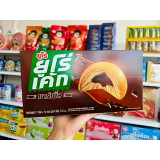 (1กล่อง)Euro Cake ยูโร่เค้ก สอดไส้ครีมคัสตาร์ด มีให้เลือก 5 รสชาติ (12 ชิ้น/กล่อง) น้ำหนักสุทธิ 204 กรัม