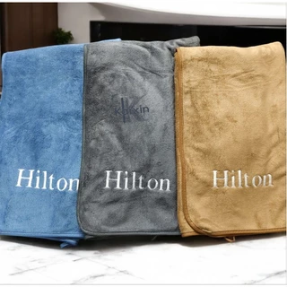 ผ้าเช็ดตัว hilton เกรดพรีเมี่ยมโรงแรม 5 ดาว ซับน้ำดีเยี่ยม ไม่เป็นขุย ผ้าขนหนูผืนใหญ่ ขนาด 70-140CM/จัมโบ้90*150CM