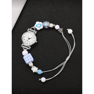 นาฬิกาข้อมือของขวัญสำหรับผู้หญิงพร้อมสายรูดประดับลูกปัด, หน้…