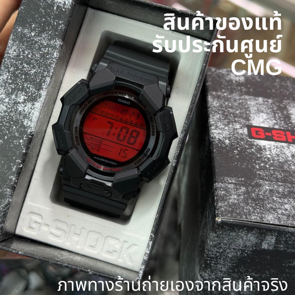 รับประกันศูนย์ไทย CMG GD-010BBR-1DR สินค้าใหม่ ของแท้ G-shock gd-010bbr-1 gd-010bbr ดำ แดง ดิจิตอล