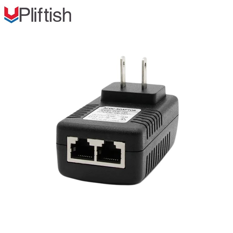 Upliftish DC48V 0.5A 24W POE ปลั๊กไฟสำรอง Injector Splitter สำหรับกล้องวงจรปิดกล้อง IP Ethernet อะแดปเตอร์