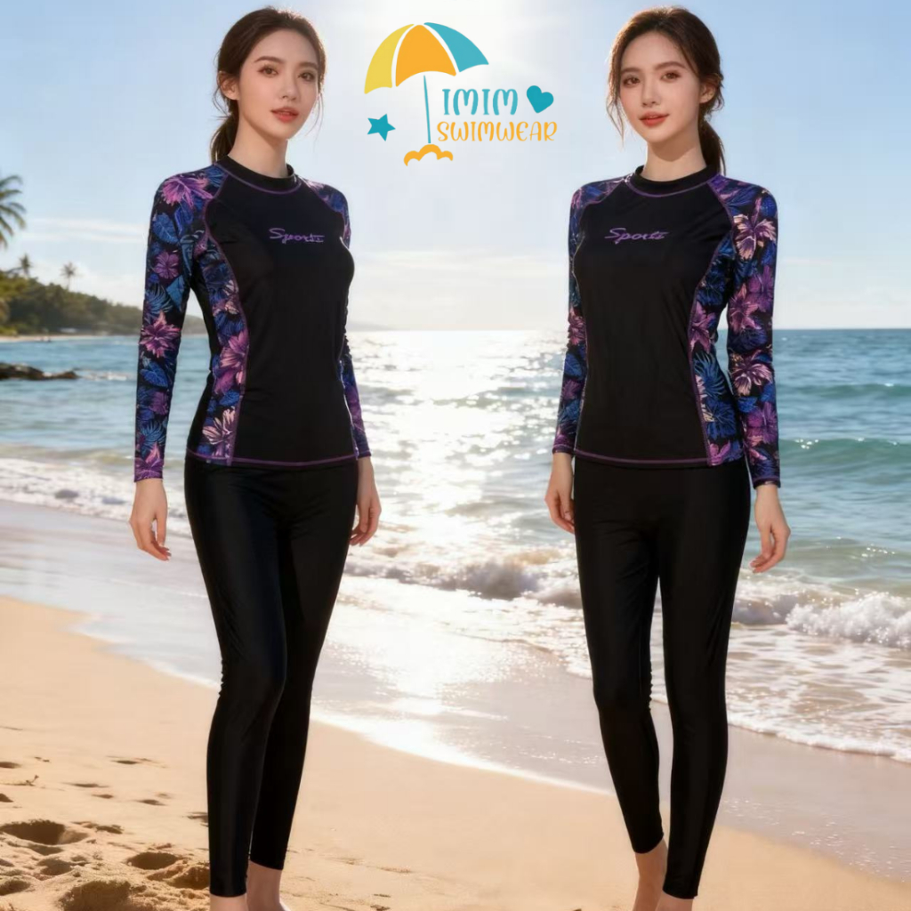 ชุุดว่ายน้ำผู้หญิงเสื้อแขนยาวกางเกงขายาว 31602 พร้อมส่ง
