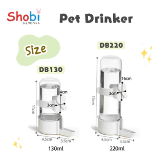 ✨สินค้าใหม่✨Shobi-DB130/DB220 ขวดน้ำนกติดกรง 2 ขนาด ที่ให้น้ำให้อาหาร พลาสติกเกรดดี
