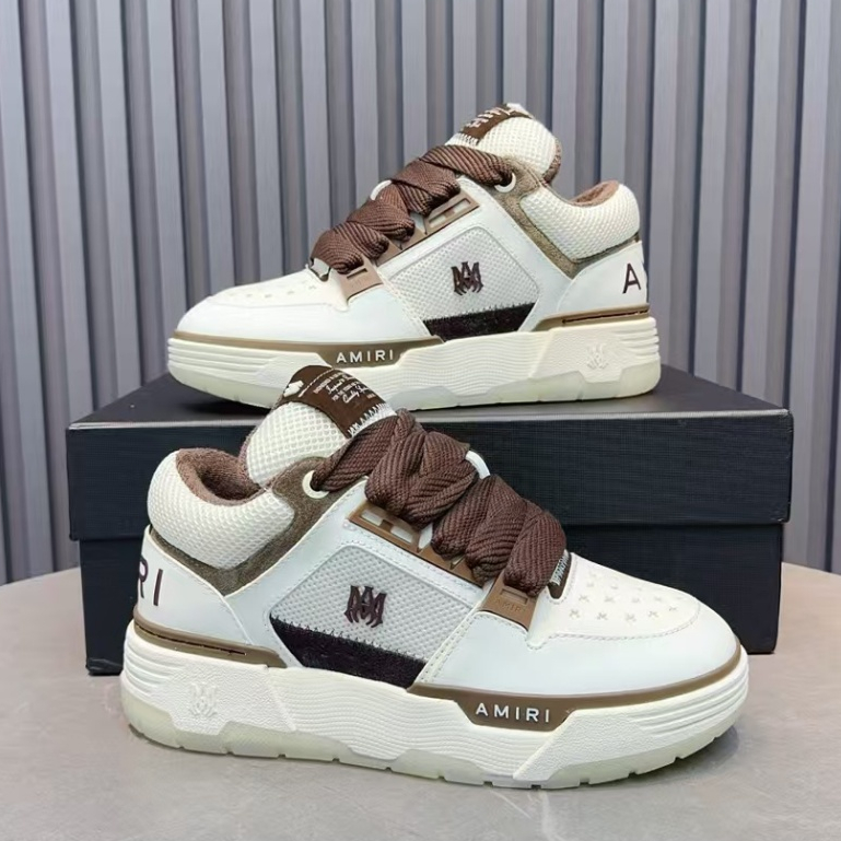 AMIRI MA-1 รองเท้าบู๊ตหนังแท้ รุ่น AMIRI MA-1 สีขาวน้ำตาล
