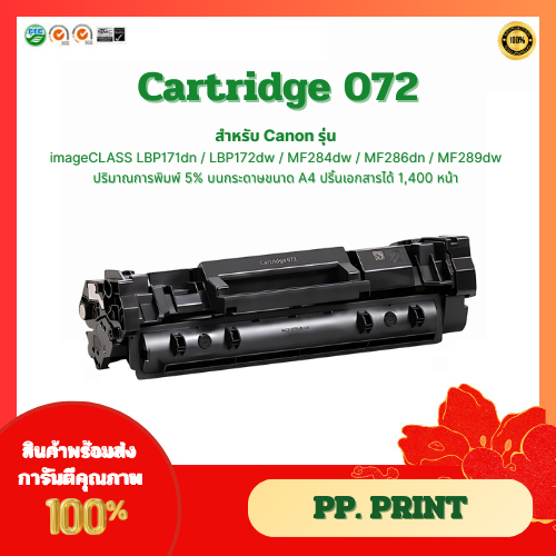 หมึกเทียบเท่า Cartridge 072 สำหรับ Canon imageCLASS LBP171dn/LBP172dw/MF284dw/MF286dn/MF289dw
