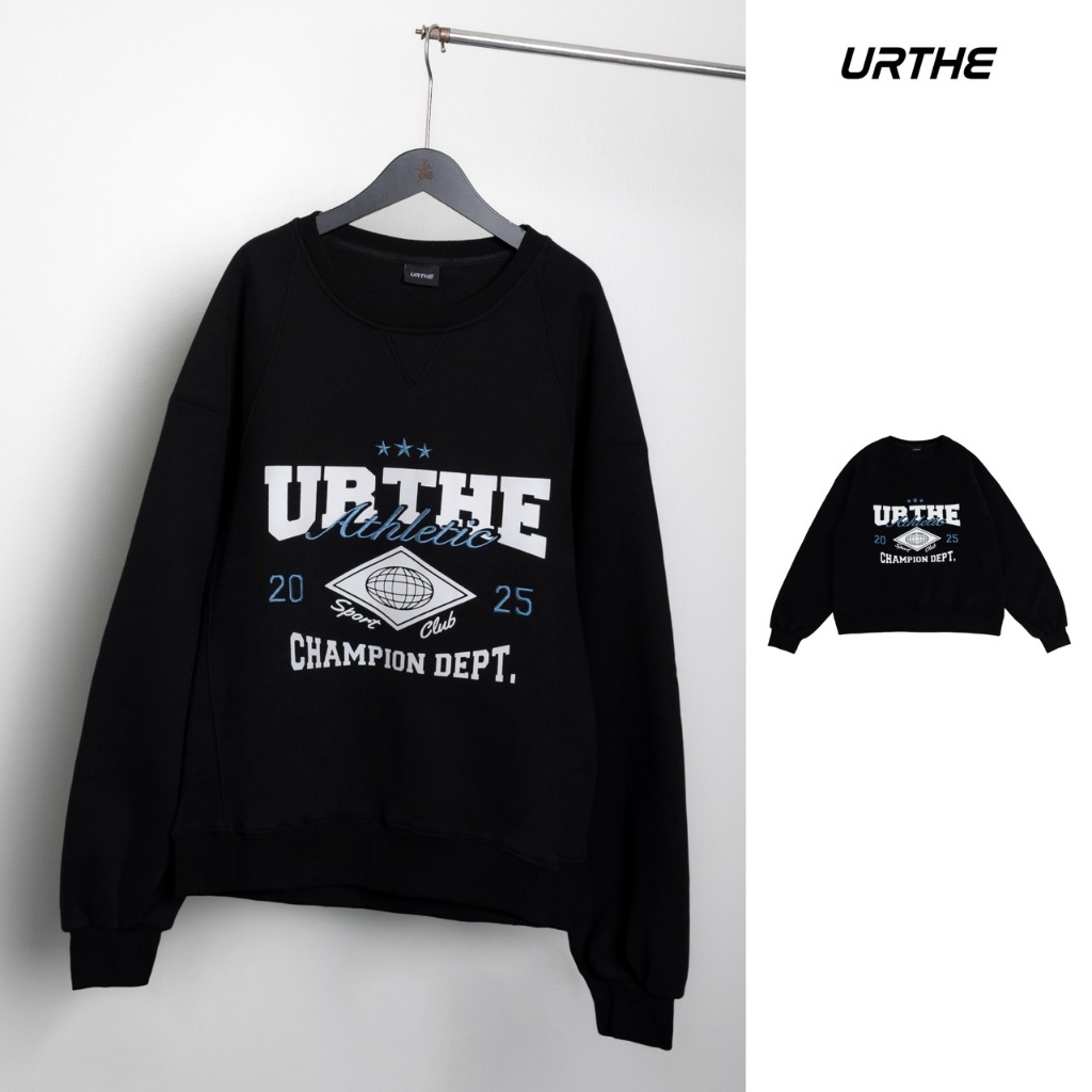 URTHE - เสื้อสเวตเตอร์ เเขนยาว Oversize รุ่น CHAMPION DEPT. SWEATSHIRT