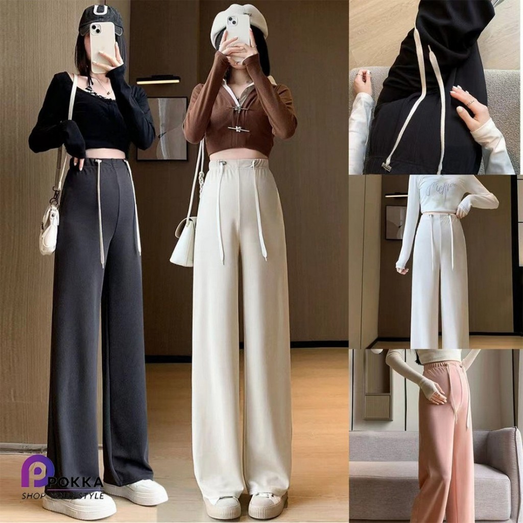 subscrub ทรงใหม่ กางเกงคนท้อง ฤดูใบไม้ผลิ เบา กางเกงขากว้าง ไม่มีโครงรองท้อง กางเกงขาตรง