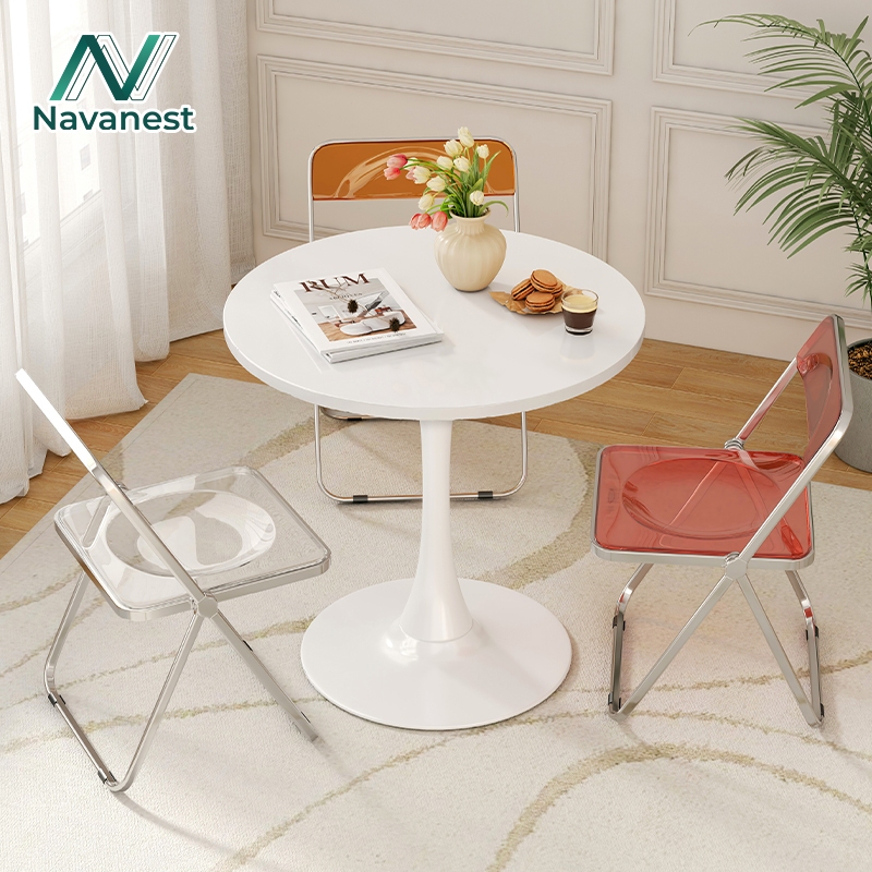 Navanest โต๊ะกลม โต๊ะกลางโซฟา สไตล์เรียบง่าย ติดตั้งง่ายใช้ในร้านกาแฟและร้านกินข้าว dining table