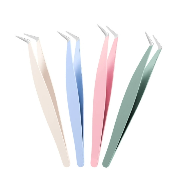 แหนบต่อขนตา ปลายงอ ✨ ตัวช่วยมือใหม่หัดต่อขนตา 💖 จับถนัดมือ ใช้งานง่าย แม่นยำ!