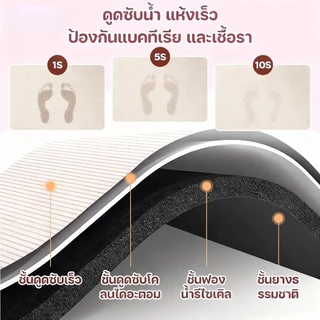 พรมเช็ดเท้าแร่หิน พรมกันลื่น ดูดซับน้ำได้ดีและแห้งเร็ว วัสดุโคลนไดอะตอม พรมหินเช็ดเท้าญี่ปุ่น นุ่มสบายเท้า 40*60ซม