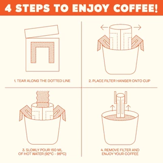 RISE COFFEE Signature Drip Bag Coffee เซตกาแฟดริปแบครวม 5 ซอง 5 รสชาติ ไม่ต้องใช้อุปกรณ์
