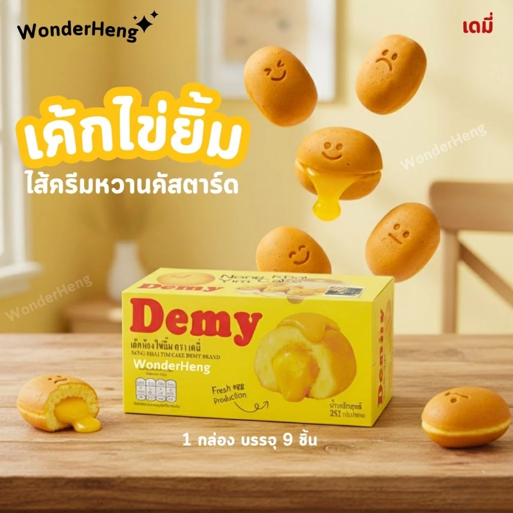 DEMY เค้กไข่ยิ้ม SetBox เค้กรูปไข่ไส้หวานคัสตาร์ด หอมนุ่ม อย.ไทย ฮาลาล 252 กรัม
