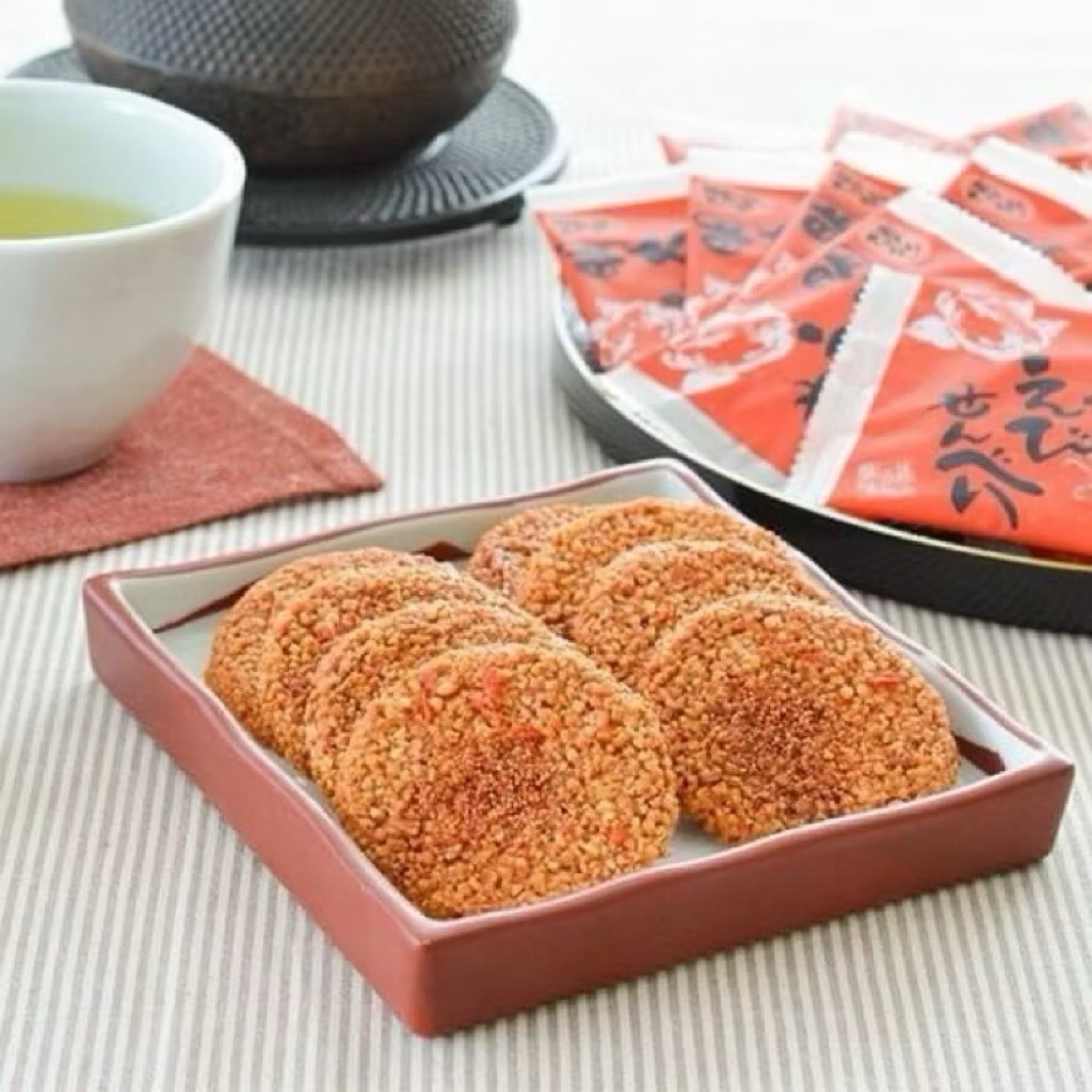 พร้อมส่งในไทย ข้าวเกรียบกุ้งและเมนไทโกะรสเผ็ด กล่องละ14ชิ้น Hakata Fubian Hakata Mentaiko Shrimp
